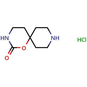 Chemical structure of 1-oxa-3,9-diazaspiro[5.5]undecan-2-one hydrochloride , CAS 1598381-36-2, AChemBlock Q65206