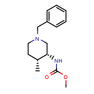 Chemical structure of methyl ((3R,4R)-1-benzyl-4-methylpiperidin-3-yl)carbamate , CAS 2259695-40-2, AChemBlock Q65208