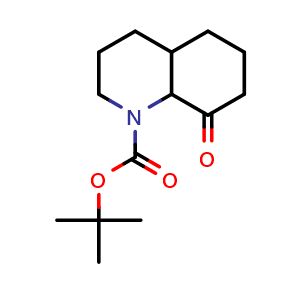 Chemical structure of tert-butyl 8-oxooctahydroquinoline-1(2H)-carboxylate , CAS 1823795-15-8, AChemBlock Q65211