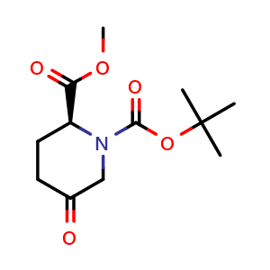 Chemical structure of 1-(tert-butyl) 2-methyl (S)-5-oxopiperidine-1,2-dicarboxylate , CAS 915976-31-7, AChemBlock Q65243