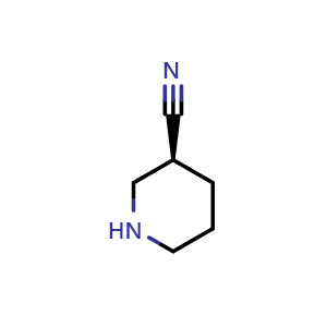 Chemical structure of (S)-piperidine-3-carbonitrile , CAS 915277-26-8, AChemBlock Q65260