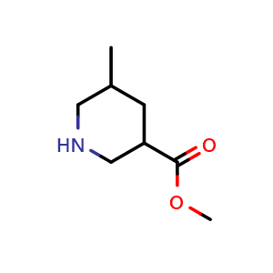 Chemical structure of methyl 5-methylpiperidine-3-carboxylate , CAS 1044591-98-1, AChemBlock Q65266