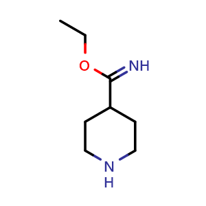 Chemical structure of ethyl piperidine-4-carbimidate , CAS 1260839-26-6, AChemBlock Q65272