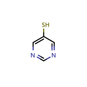 Chemical structure of pyrimidine-5-thiol , CAS 29878-64-6, AChemBlock Q65324