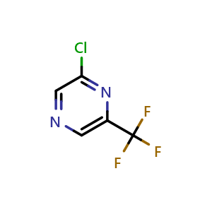 Chemical structure of 2-chloro-6-(trifluoromethyl)pyrazine , CAS 61655-69-4, AChemBlock Q65330