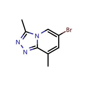 Chemical structure of 6-bromo-3,8-dimethyl-[1,2,4]triazolo[4,3-a]pyridine , CAS 1500937-08-5, AChemBlock Q65354