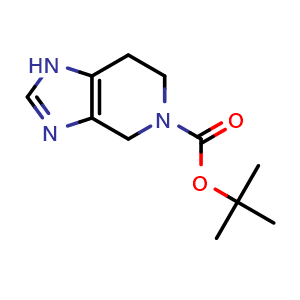 Chemical structure of tert-butyl 1,4,6,7-tetrahydro-5H-imidazo[4,5-c]pyridine-5-carboxylate , CAS 1202800-68-7, AChemBlock Q65379