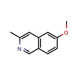 Chemical structure of 6-methoxy-3-methylisoquinoline , CAS 14446-31-2, AChemBlock Q65388