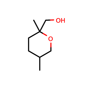 Chemical structure of (2,5-dimethyltetrahydro-2H-pyran-2-yl)methanol , CAS 54004-46-5, AChemBlock Q65414