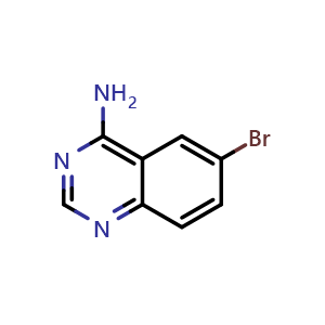 Chemical structure of 6-bromoquinazolin-4-amine , CAS 21419-48-7, AChemBlock Q65487