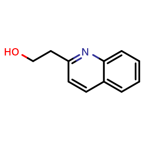 Chemical structure of 2-(quinolin-2-yl)ethan-1-ol , CAS 1011-50-3, AChemBlock Q65489