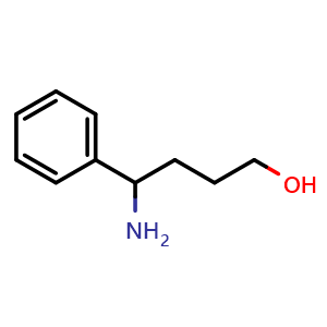 Chemical structure of 4-amino-4-phenylbutan-1-ol , CAS 42331-15-7, AChemBlock Q65498
