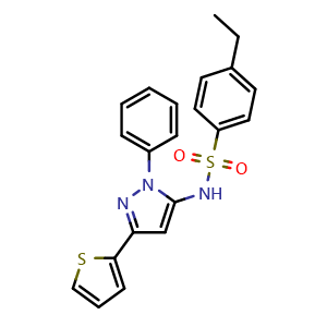 4-ethyl-N-(1-phenyl-3-(thiophen-2-yl)-1H-pyrazol-5-yl)benzenesulfonamide