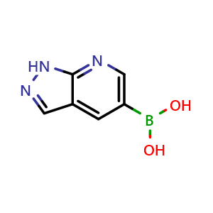 Chemical structure of (1H-pyrazolo[3,4-b]pyridin-5-yl)boronic acid , CAS 1417985-25-1, AChemBlock Q65555