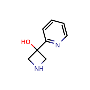 Chemical structure of 3-(pyridin-2-yl)azetidin-3-ol , CAS 1415564-55-4, AChemBlock Q65571