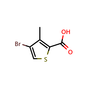 Chemical structure of 4-Bromo-3-methylthiophene-2-carboxylic acid , CAS 265652-39-9, AChemBlock Q65603