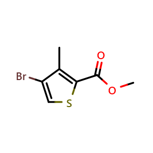 Chemical structure of Methyl 4-bromo-3-methylthiophene-2-carboxylate , CAS 265652-38-8, AChemBlock Q65604