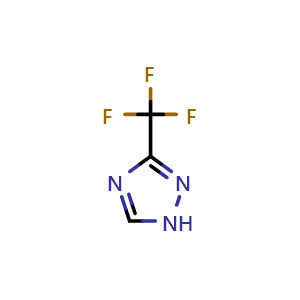 Chemical structure of 3-(Trifluoromethyl)-1H-1,2,4-triazole , CAS 60406-75-9, AChemBlock Q65651
