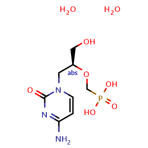 Chemical structure of Cidofovir dihydrate , CAS 149394-66-1, AChemBlock Q65679