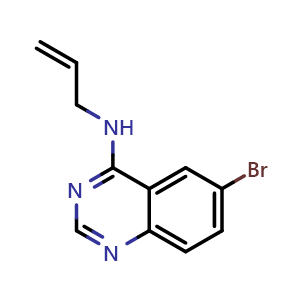 Chemical structure of N-allyl-6-bromoquinazolin-4-amine , CAS 307538-42-7, AChemBlock Q65687