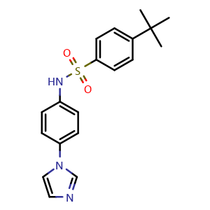 Chemical structure of N-(4-(1H-imidazol-1-yl)phenyl)-4-(tert-butyl)benzenesulfonamide , CAS 945526-43-2, AChemBlock Q65694