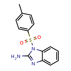 Chemical structure of 1-tosyl-1H-benzo[d]imidazol-2-amine , CAS 799264-47-4, AChemBlock Q65704