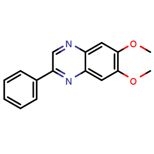 Chemical structure of 6,7-dimethoxy-2-phenylquinoxaline , CAS 146535-11-7, AChemBlock Q65711