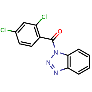 Chemical structure of (1H-benzo[d][1,2,3]triazol-1-yl)(2,4-dichlorophenyl)methanone , CAS 200626-61-5, AChemBlock Q65719