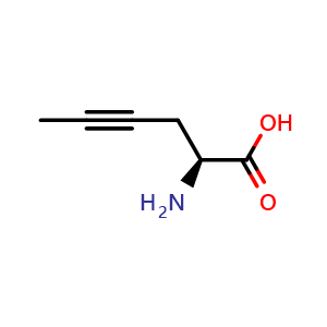 Chemical structure of (S)-2-aminohex-4-ynoic acid , CAS 29834-76-2, AChemBlock Q65833
