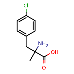 Chemical structure of 2-amino-3-(4-chlorophenyl)-2-methylpropanoic acid , CAS 15080-35-0, AChemBlock Q65847