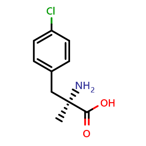 Chemical structure of (R)-2-amino-3-(4-chlorophenyl)-2-methylpropanoic acid , CAS 911701-87-6, AChemBlock Q65849