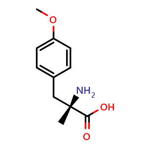 Chemical structure of (S)-2-amino-3-(4-methoxyphenyl)-2-methylpropanoic acid , CAS 65555-88-6, AChemBlock Q65854