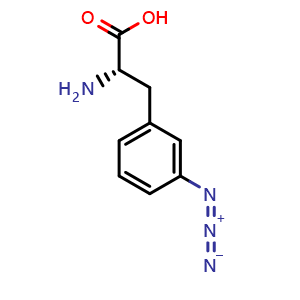 Chemical structure of (S)-2-amino-3-(3-azidophenyl)propanoic acid , CAS 53774-67-7, AChemBlock Q65902
