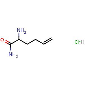 Chemical structure of 2-aminohex-5-enamide hydrochloride , CAS 375859-31-7, AChemBlock Q65911
