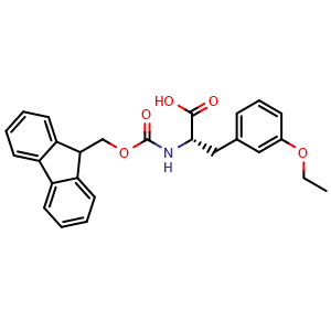 Chemical structure of (S)-2-((((9H-fluoren-9-yl)methoxy)carbonyl)amino)-3-(3-ethoxyphenyl)propanoic acid , CAS 1270298-31-1, AChemBlock Q65913