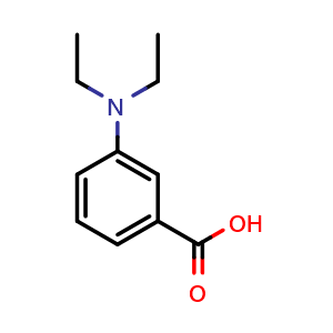 Chemical structure of 3-(diethylamino)benzoic acid , CAS 25642-60-8, AChemBlock Q65927