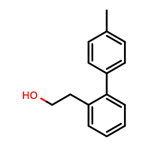 Chemical structure of 2-(4'-methyl-[1,1'-biphenyl]-2-yl)ethan-1-ol , CAS 100975-76-6, AChemBlock Q65945