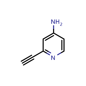 Chemical structure of 2-ethynylpyridin-4-amine , CAS 667932-24-3, AChemBlock Q65950