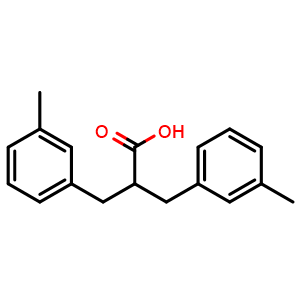 Chemical structure of 2-(3-methylbenzyl)-3-(m-tolyl)propanoic acid , CAS 115865-15-1, AChemBlock Q65955