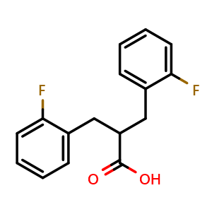 Chemical structure of 2-(2-fluorobenzyl)-3-(2-fluorophenyl)propanoic acid , CAS 91319-45-8, AChemBlock Q65963
