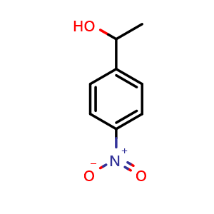 Chemical structure of 1-(4-nitrophenyl)ethan-1-ol , CAS 6531-13-1, AChemBlock Q65977