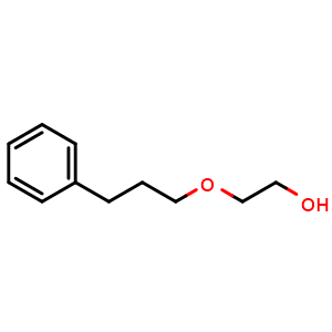 Chemical structure of 2-(3-phenylpropoxy)ethan-1-ol , CAS 119967-39-4, AChemBlock Q65994