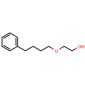 Chemical structure of 2-(4-phenylbutoxy)ethan-1-ol , CAS 119967-40-7, AChemBlock Q65999