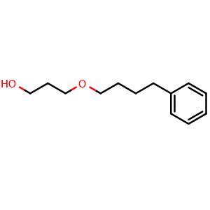 Chemical structure of 3-(4-phenylbutoxy)propan-1-ol , CAS 915133-01-6, AChemBlock Q66000