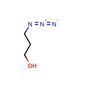 Chemical structure of 3-azidopropan-1-ol , CAS 72320-38-8, AChemBlock Q66001