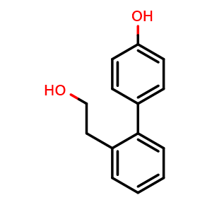 Chemical structure of 2'-(2-hydroxyethyl)-[1,1'-biphenyl]-4-ol , CAS 1501869-19-7, AChemBlock Q66002