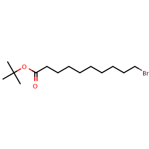 Chemical structure of tert-butyl 10-bromodecanoate , CAS 1644575-06-3, AChemBlock Q66003