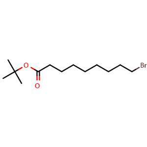 Chemical structure of tert-butyl 9-bromononanoate , CAS 135982-11-5, AChemBlock Q66004