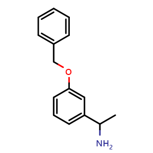 Chemical structure of 1-(3-(benzyloxy)phenyl)ethan-1-amine , CAS 189561-33-9, AChemBlock Q66026