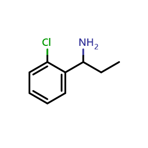 Chemical structure of 1-(2-chlorophenyl)propan-1-amine , CAS 40023-85-6, AChemBlock Q66027